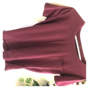 Men’s maroon Scoop neck T-shirt